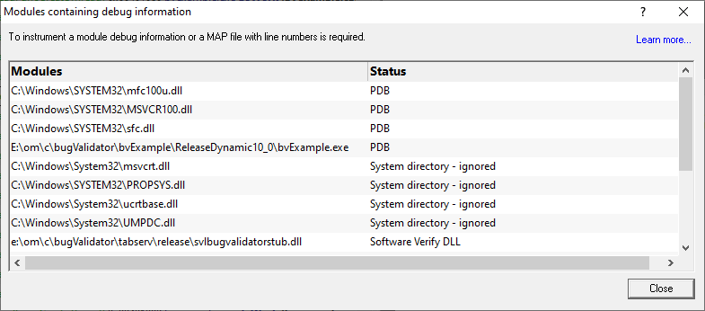 DLLDebugInformationDialog