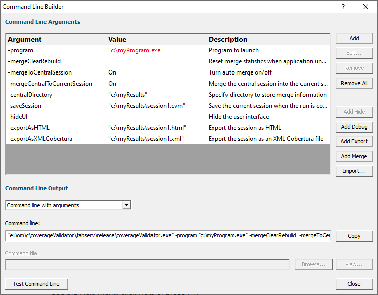 commandLineBuilder-customization