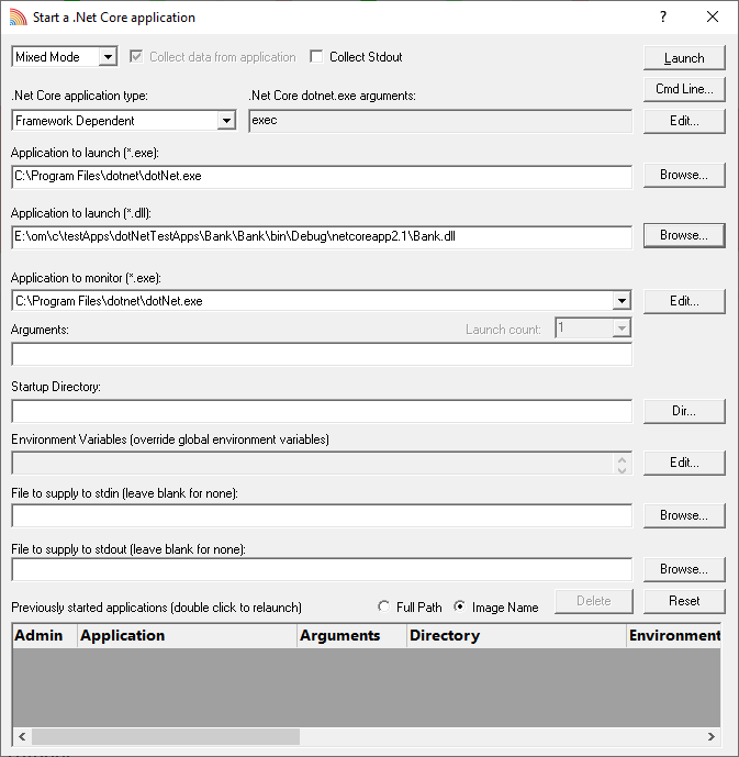 LaunchDotNetCoreApplication