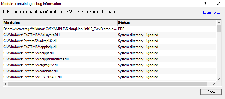 modules-containing-debug-information