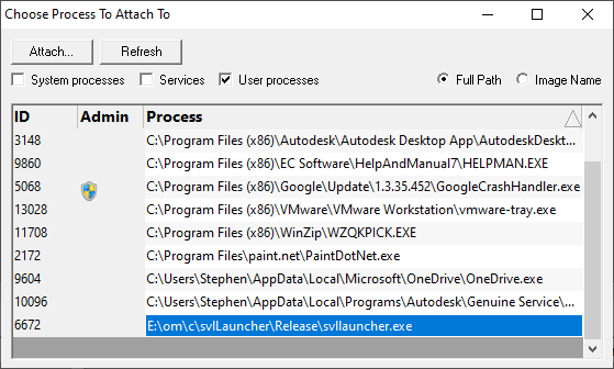 AttachToProcessDialog