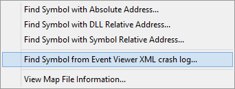 FindSymbolWithSymbolEventViewerXMLCrashLog