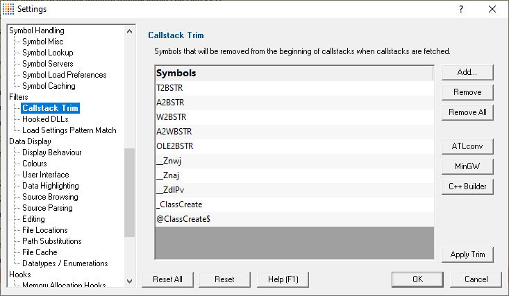 callstack-filters-settings