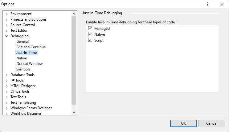 just-in-time-debugging-settings