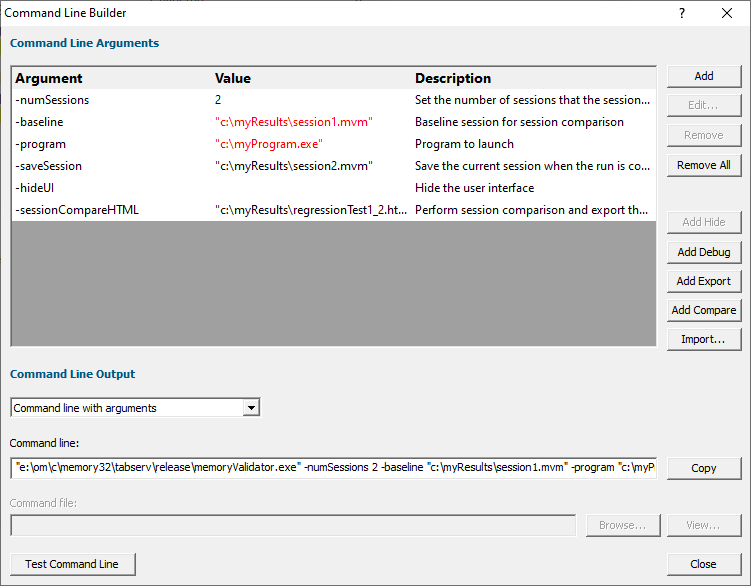 commandLineBuilder-customization