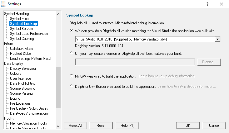 symbol-lookup-settings