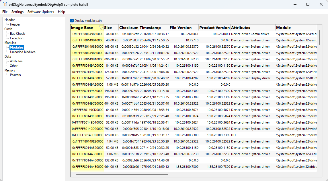 kernel-dump-loaded-modules