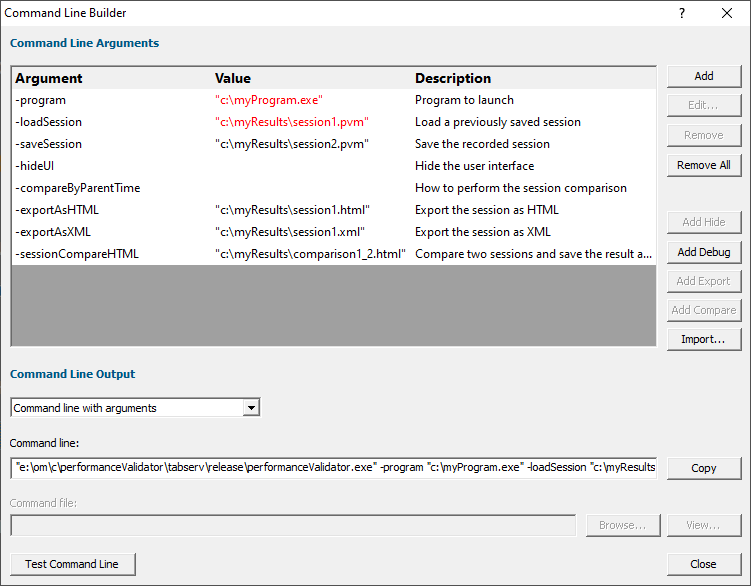 commandLineBuilder-customization