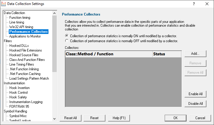performance-collectors-settings
