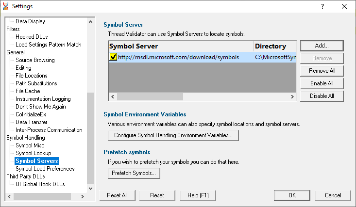 symbol-server-settings