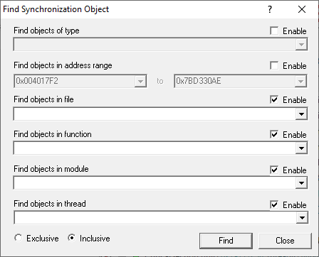 find-synchronization-object-dialog