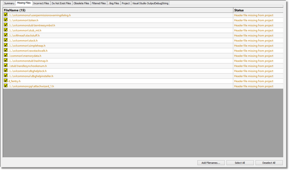 MissingFiles