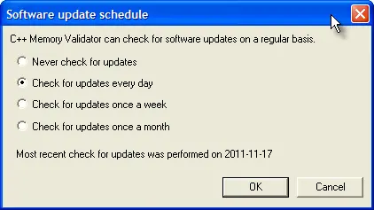 Software update schedule