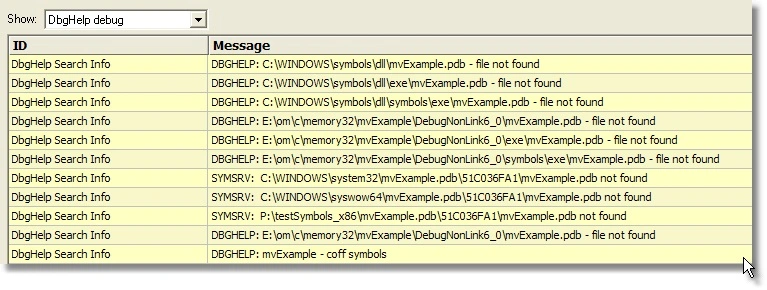 Symbols not found on dbghelp search path