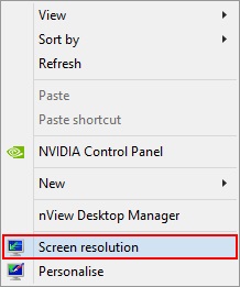 Desktop context menu