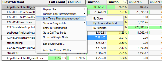 Performance Validator line timing filter example