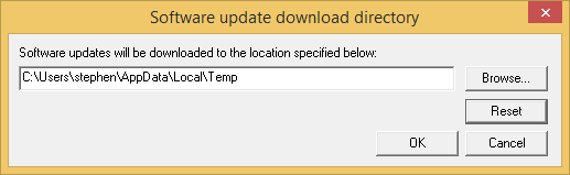 Software update directory default