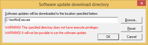 Software update directory no execute