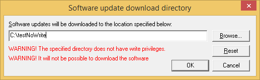 Software update directory nowrite