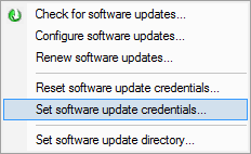 Software updates set credentials