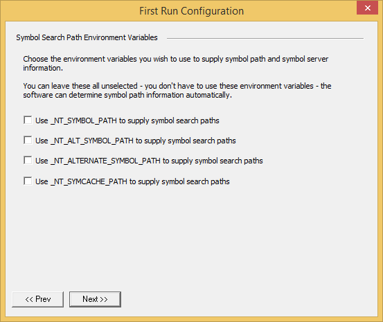 Startup Wizard environment variables