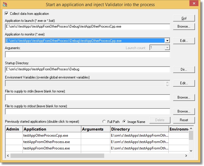 Launch Dialog Application To Monitor