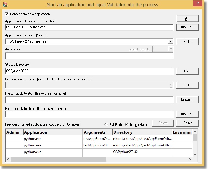 Launch dialog Python