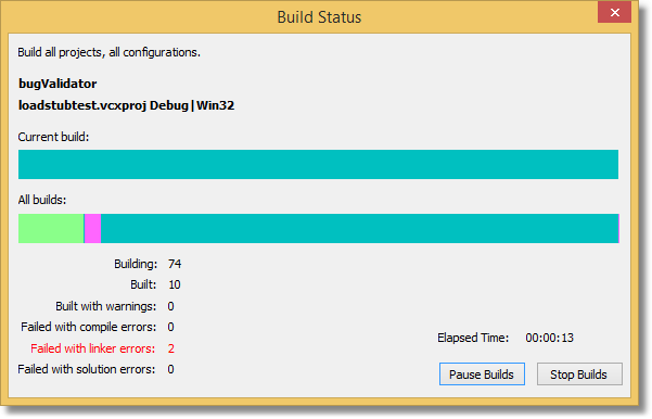 Build progress dialog