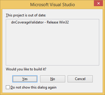 Visual Studio this project is out of date warning