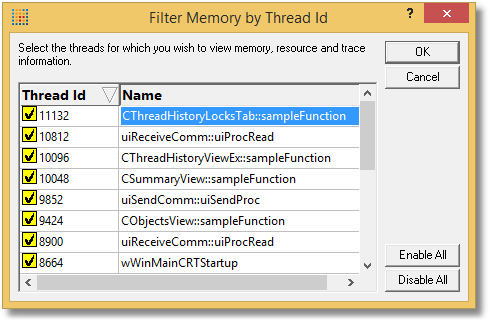 Memory Validator thread names provided by SetThreadDescription()