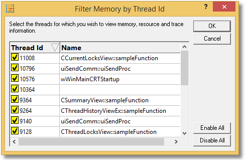 Memory Validator thread filter with names provided by _beginthreadex()