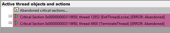 Thread Validator analysis abandoned critical sections