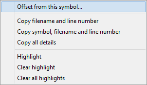 Find symbol context menu