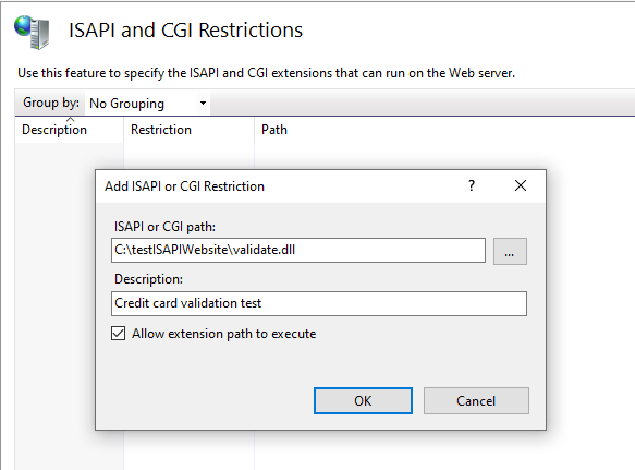 ISAPI and CGI restrictions