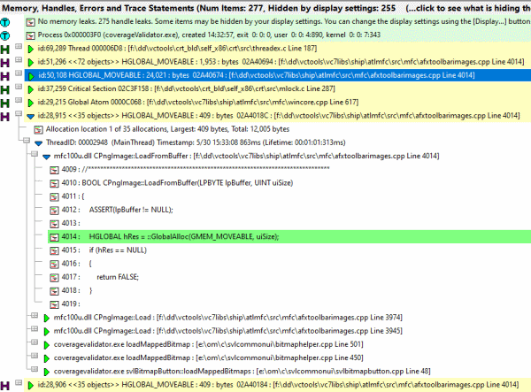 CPngImage leaks detected by Memory Validator