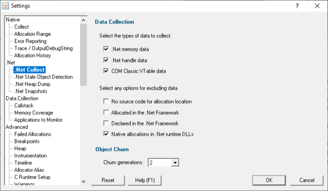 Memory Validator .Net data collection