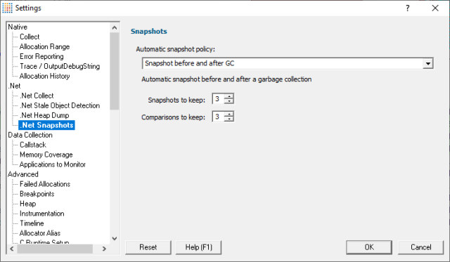 Memory Validator .Net heap snapshots