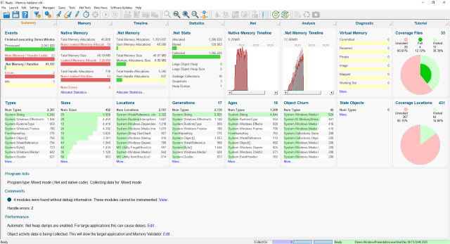 Memory Validator memory leak summary