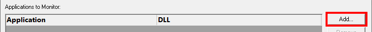 Adding an application to monitor