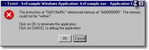 Exception on Windows NT, 2000