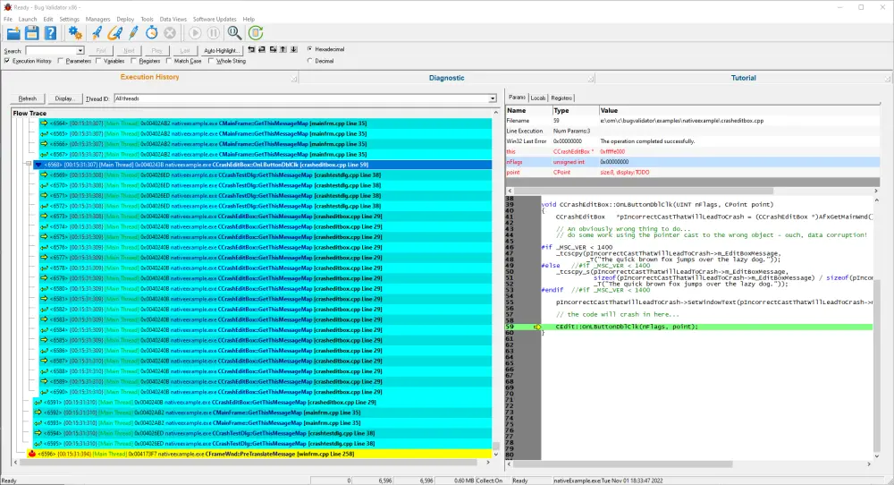 Bug Validator Complex Crash cause location