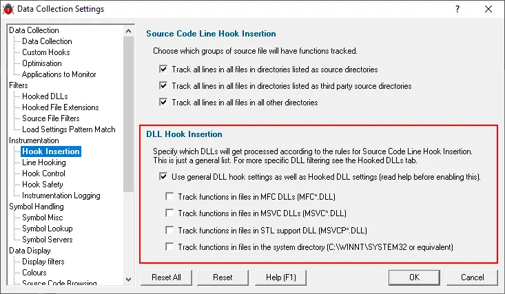 Bug Validator Settings Hook Insertion Exclude MFC, CRT, STL