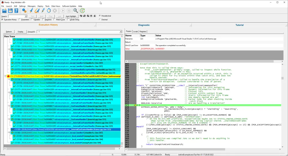 Bug Validator native application simple crash with MFC