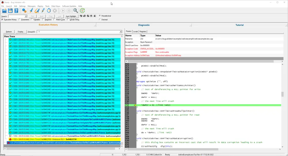 Bug Validator Simple Crash without MFC