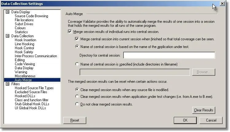Coverage Validator auto-merge code coverage settings