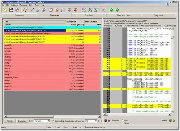 Coverage Validator coverage display
