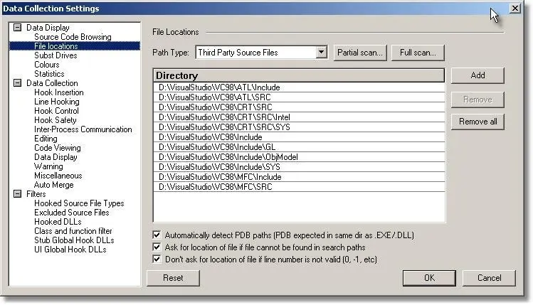 Coverage Validator third party source files location