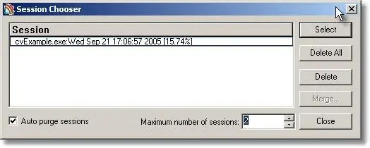 Coverage Validator Session Manager Dialog