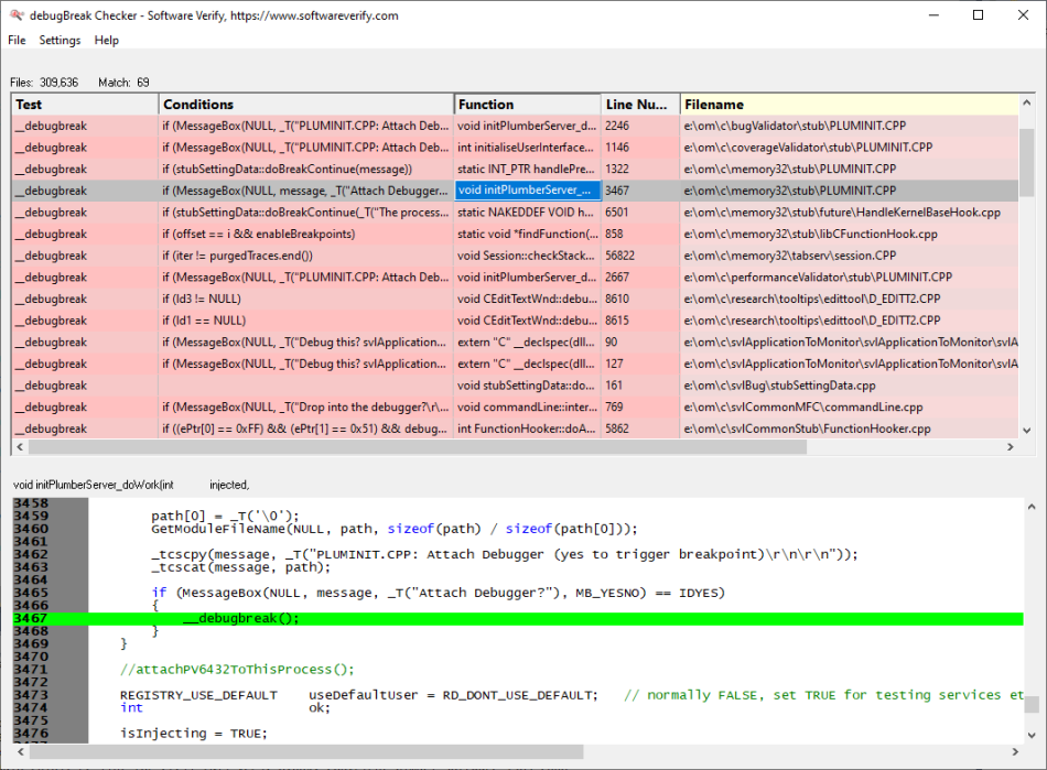 Debug Break Checker