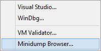 Minidump Manager context menu